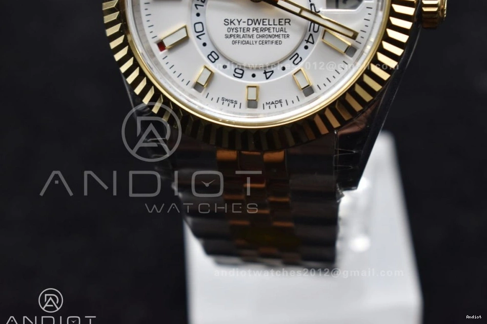 1113 YG Bracelet On Edition Skydweller SS Dial Noob YG SS Best White A23J ComfortFit 0813